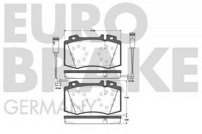 EUROBRAKE 5502223347 -  Комплект тормозных колодок, дисковый тормоз