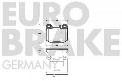 EUROBRAKE 5502223350 -  Комплект тормозных колодок, дисковый тормоз
