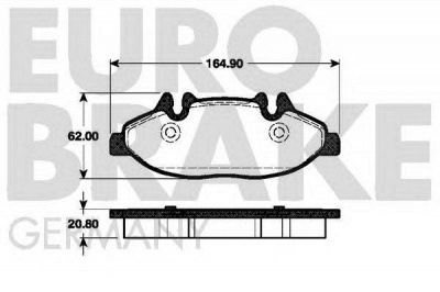 EUROBRAKE 5502223351 -  Комплект тормозных колодок, дисковый тормоз