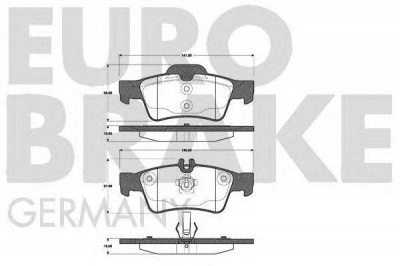 EUROBRAKE 5502223353 -  Комплект тормозных колодок, дисковый тормоз