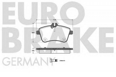 EUROBRAKE 5502223355 -  Комплект тормозных колодок, дисковый тормоз