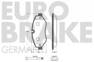 EUROBRAKE 5502223362 -  Комплект тормозных колодок, дисковый тормоз