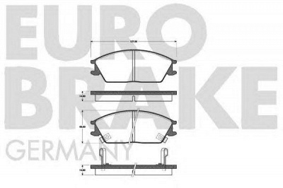 EUROBRAKE 5502223403 -  Комплект тормозных колодок, дисковый тормоз