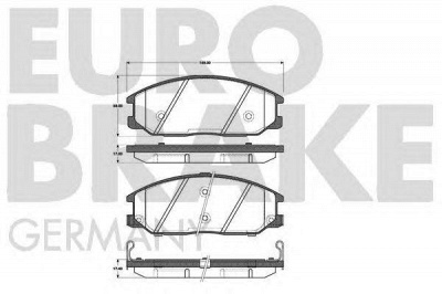 EUROBRAKE 5502223414 -  Комплект тормозных колодок, дисковый тормоз