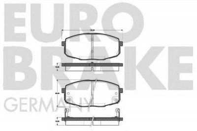 EUROBRAKE 5502223506 -  Комплект тормозных колодок, дисковый тормоз