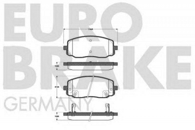 EUROBRAKE 5502223513 -  Комплект тормозных колодок, дисковый тормоз