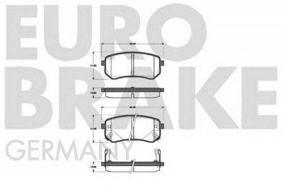 EUROBRAKE 5502223514 -  Комплект тормозных колодок, дисковый тормоз