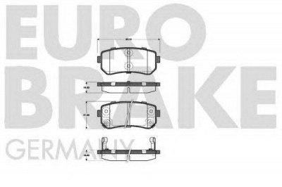 EUROBRAKE 5502223521 -  Комплект тормозных колодок, дисковый тормоз