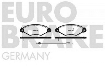 EUROBRAKE 5502223957 -  Комплект тормозных колодок, дисковый тормоз