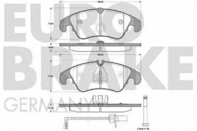 EUROBRAKE 55022247107 -  Комплект тормозных колодок, дисковый тормоз
