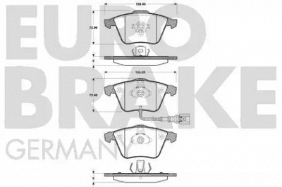 EUROBRAKE 55022247110 -  Комплект тормозных колодок, дисковый тормоз