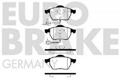 EUROBRAKE 5502224742 -  Комплект тормозных колодок, дисковый тормоз