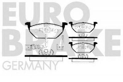 EUROBRAKE 5502224745 -  Комплект тормозных колодок, дисковый тормоз
