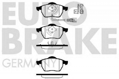 EUROBRAKE 5502224757 -  Комплект тормозных колодок, дисковый тормоз