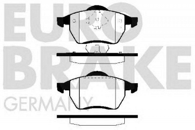 EUROBRAKE 5502229985 -  Комплект тормозных колодок, дисковый тормоз