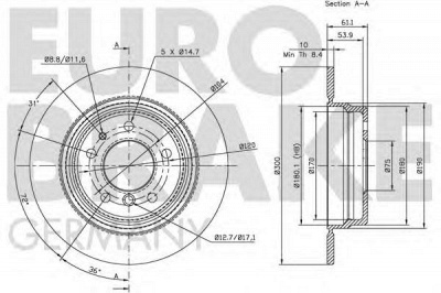 EUROBRAKE 5815201520 -  Тормозной диск