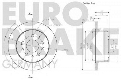 EUROBRAKE 5815201944 -  Тормозной диск