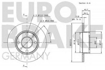 EUROBRAKE 5815202302 -  Тормозной диск