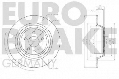 EUROBRAKE 58152025102 -  Тормозной диск