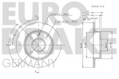 EUROBRAKE 5815202526 -  Тормозной диск