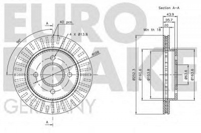 EUROBRAKE 5815202535 -  Тормозной диск