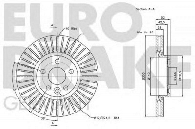 EUROBRAKE 5815202573 -  Тормозной диск