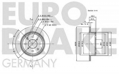 EUROBRAKE 5815202613 -  Тормозной диск