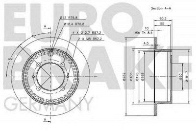 EUROBRAKE 5815203024 -  Тормозной диск