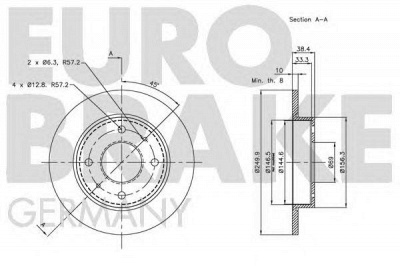 EUROBRAKE 5815203036 -  Тормозной диск