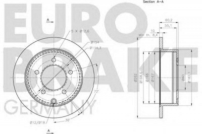 EUROBRAKE 5815203058 -  Тормозной диск