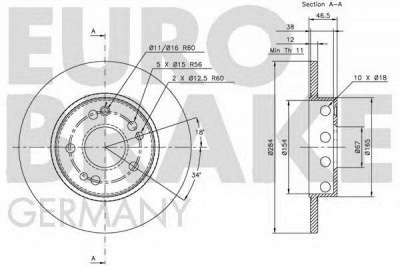 EUROBRAKE 5815203309 -  Тормозной диск