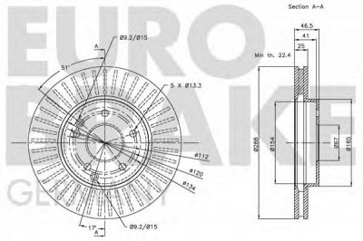 EUROBRAKE 5815203332 -  Тормозной диск