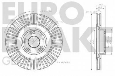 EUROBRAKE 5815203452 -  Тормозной диск