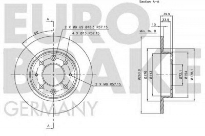 EUROBRAKE 5815203503 -  Тормозной диск