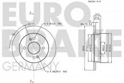 EUROBRAKE 5815203518 -  Тормозной диск
