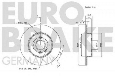 EUROBRAKE 5815203655 -  Тормозной диск