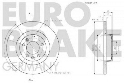 EUROBRAKE 5815203736 -  Тормозной диск
