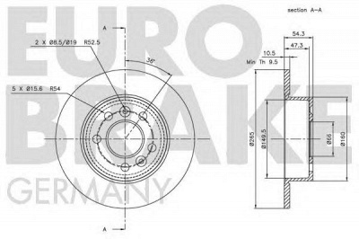 EUROBRAKE 5815203929 -  Тормозной диск