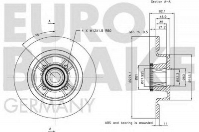 EUROBRAKE 5815203946 -  Тормозной диск