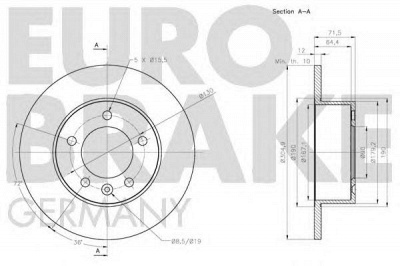 EUROBRAKE 5815203977 -  Тормозной диск