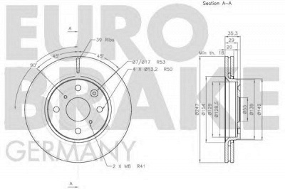 EUROBRAKE 58152045102 -  Тормозной диск