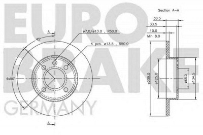 EUROBRAKE 5815204704 -  Тормозной диск