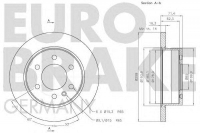 EUROBRAKE 58152047122 -  Тормозной диск