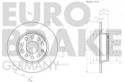 EUROBRAKE 58152047137 -  Тормозной диск