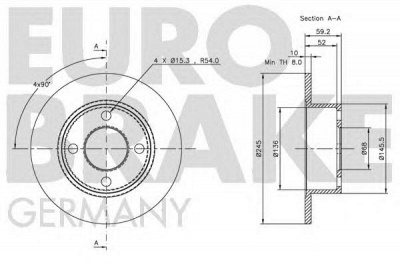 EUROBRAKE 5815204723 -  Тормозной диск
