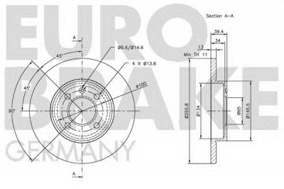 EUROBRAKE 5815204728 -  Тормозной диск