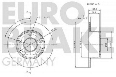 EUROBRAKE 5815204744 -  Тормозной диск