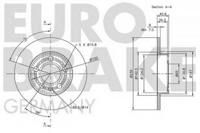 EUROBRAKE 5815204761 -  Тормозной диск