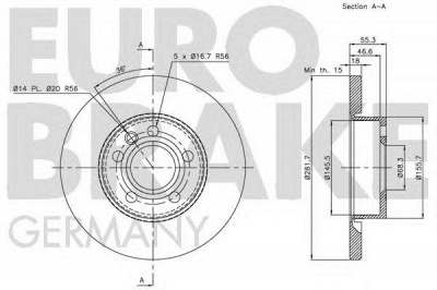 EUROBRAKE 5815204766 -  Тормозной диск