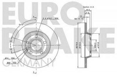 EUROBRAKE 5815204767 -  Тормозной диск